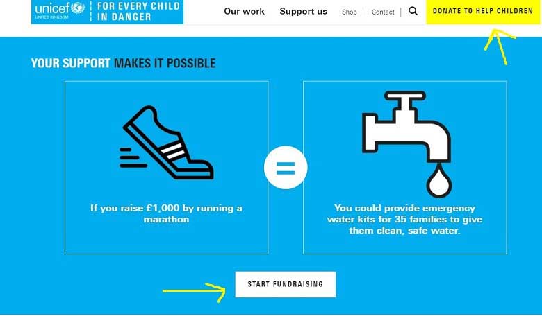 unicef charity call to ation example