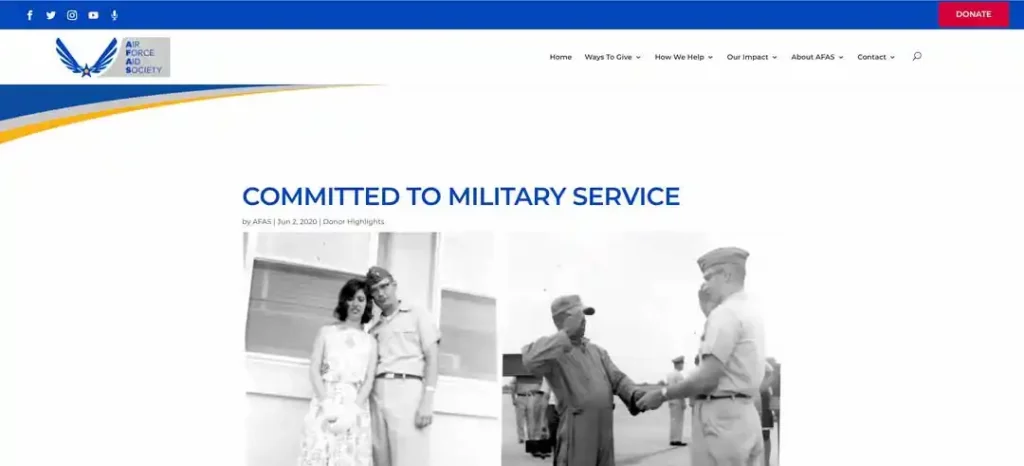 donor highlight air force aid society blog post idea