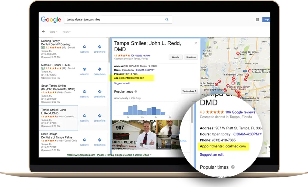 google my business setup for dentist baton rouge