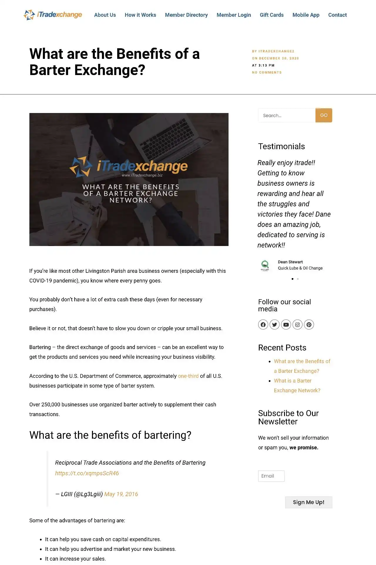 https itradexchange.biz itradexchange barter exchange network benefits