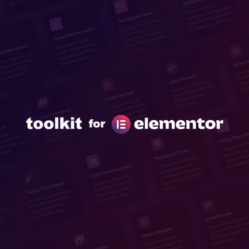 toolkit for elementor speed up wordpress website
