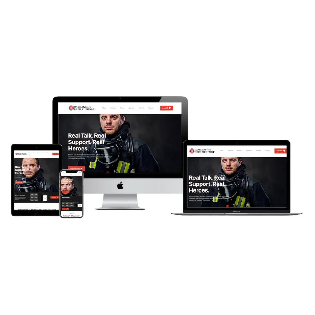 worldwide peer support website mockup